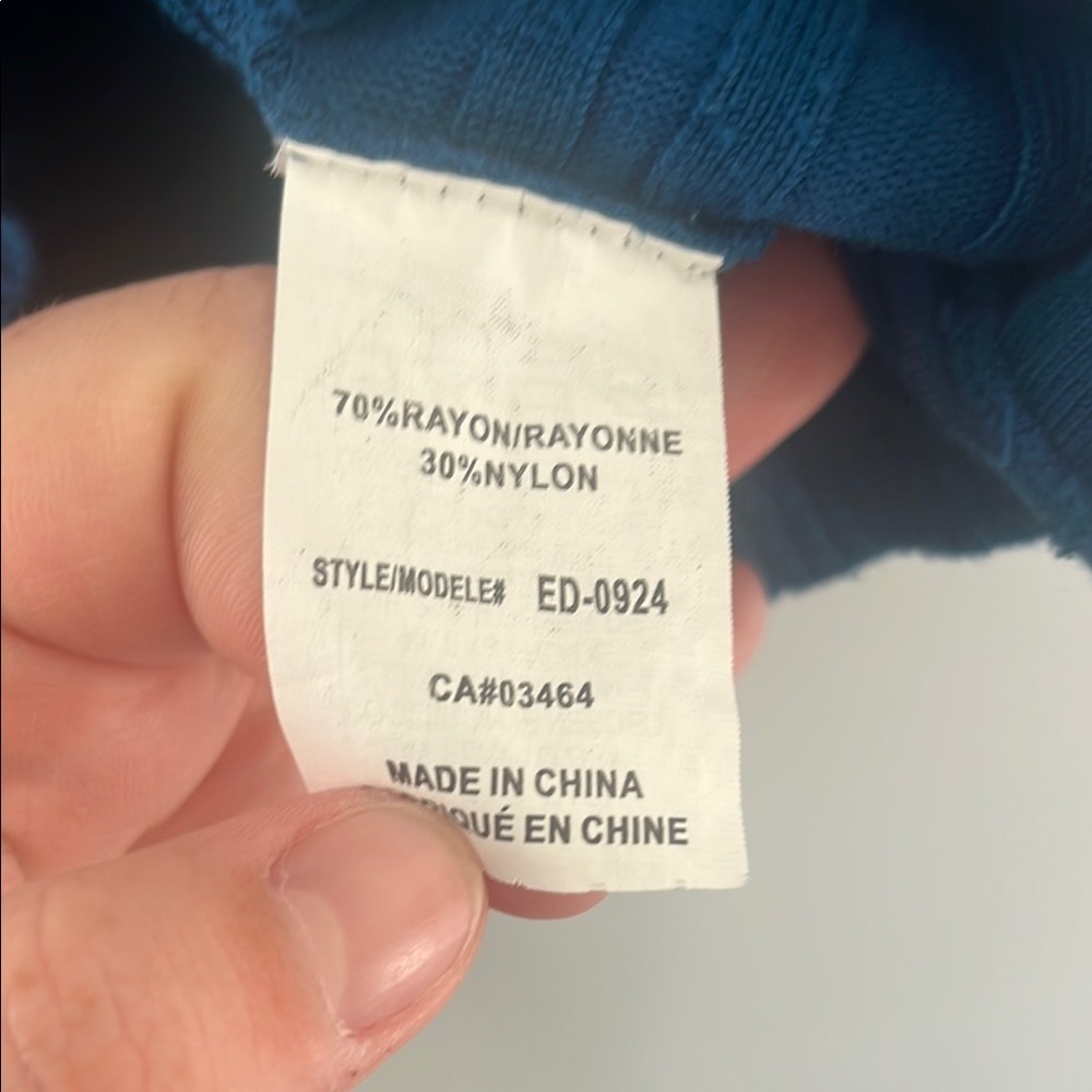 Ricki's Teal Ribbed V-Neck Top - Picture 5 of 6
